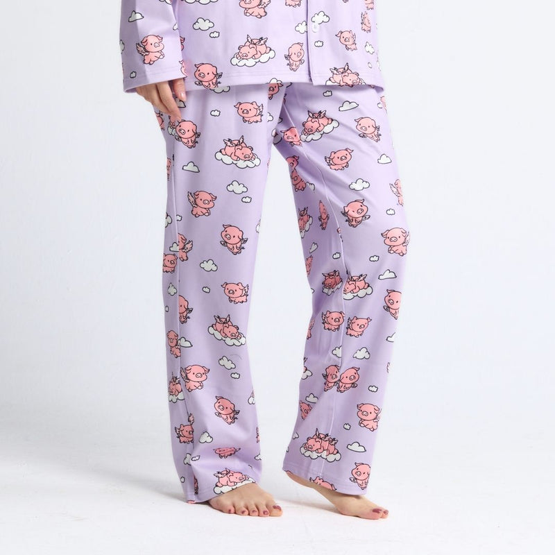 Human Pajama Pants - When Pigs Fly - Purple