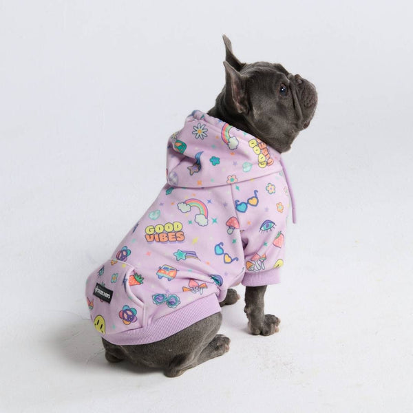 Good Vibes Dog Hoodie - Purple